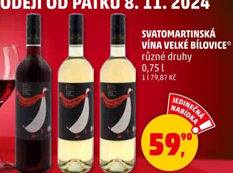 Vína Vinařství Velké Bílovice - svatomartinské