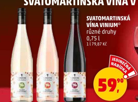 Vína Vinium Velké Pavlovice - svatomartinská