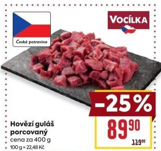 Hovězí maso na guláš Vocílka