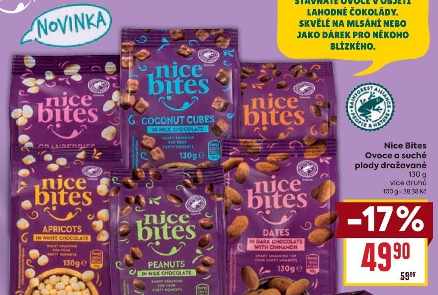 Ovoce a sušené plody dražované Nice Bites