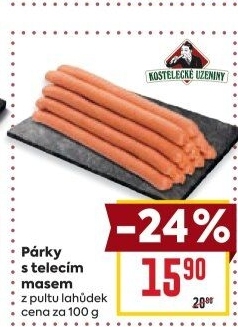 Párky s telecím masem Kostelecké uzeniny