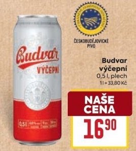 Pivo světlé výčepní Budweiser Budvar