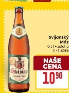 Pivo světlý ležák 11° Svijanský Máz Svijany