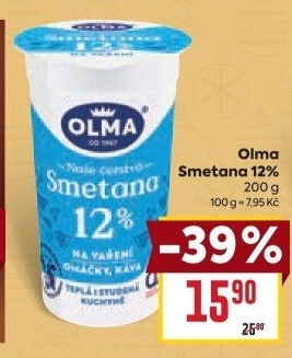 Smetana na vaření Olma 12%
