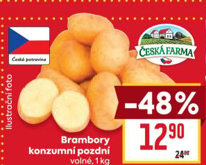 Brambory konzumní pozdní Česká farma