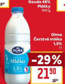 Mléko čerstvé Olma - 1,5% polotučné