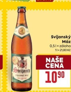 Pivo světlý ležák 11° Svijanský Máz Svijany