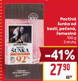Šunka od kosti poctivá nejvyšší jakosti Kostelecké uzeniny