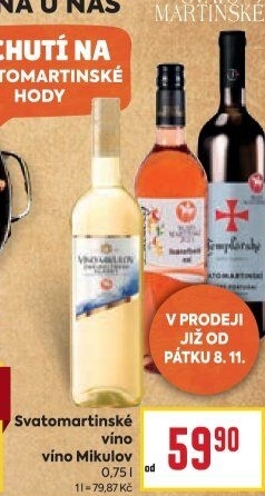 Vína Víno Mikulov - svatomartinské