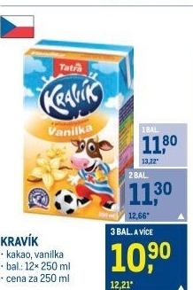 Nápoj mléko ochucené Kravík Tatra