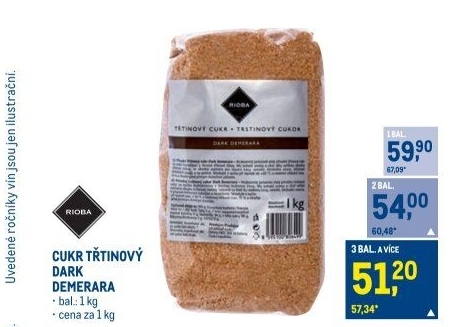 Třtinový cukr Dark Demerara Rioba