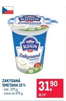 Zakysaná smetana Mlékárna Kunín 15%