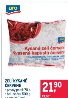 Zelí červené kysané Aro