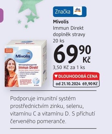 Doplněk stravy pastilky Direkt Immun Mivolis