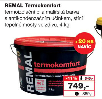 Barva malířská termoizolační Termokomfort Remal