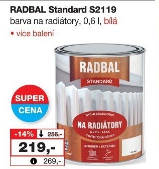 Barva na radiátory Radbal