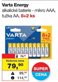 Baterie alkalické Energy Varta