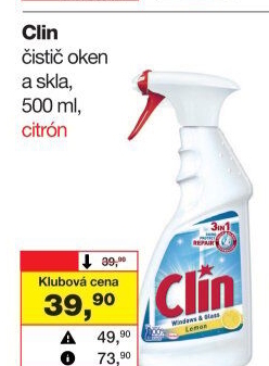 Čističe oken Clin