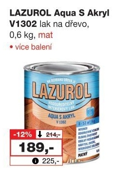 Lak na dřevo Aqua s akryl Mat Lazurol
