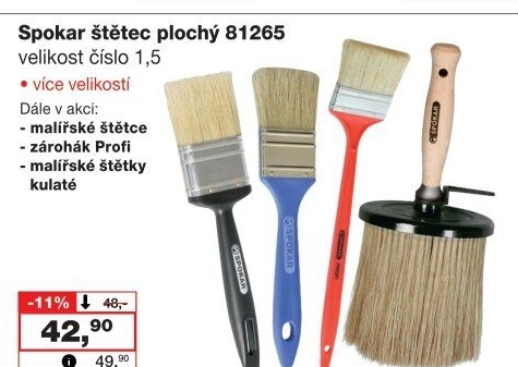 Plochý malířský štětec Spokar