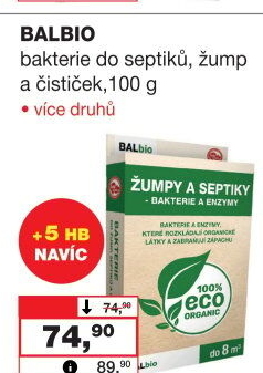 Přípravek Bakterie do žump a septiků BALbio