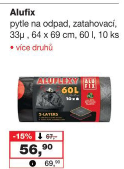 Pytle na odpadky 60 l AluFix