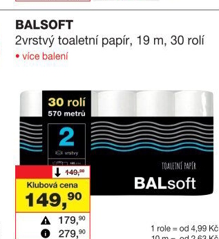 Toaletní papír 2vrstvý BALsoft