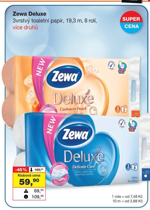 Toaletní papír 3vrstvý Deluxe Zewa