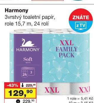 Toaletní papír 3vrstvý Harmony