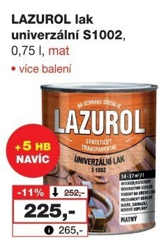Univerzální lak na kov a dřevo Mat Lazurol