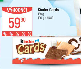 Sušenka s náplní Cards Kinder