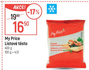 Těsto listové mražené My Price