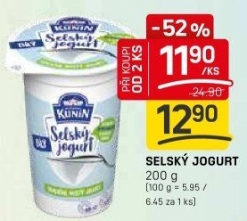 Bílý jogurt selský Mlékárna Kunín