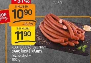 Párky javořické Kostelecké uzeniny