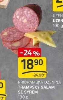 Salám trampský se sýrem Příbramská uzenina