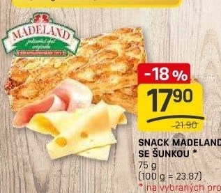 Snack Madeland se šunkou La Lorraine