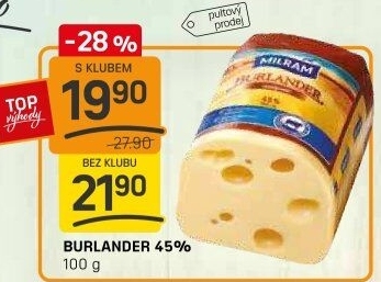 Sýr Burlander 45% Milram