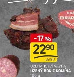 Uzený bok z komína Uzenářství Vávra