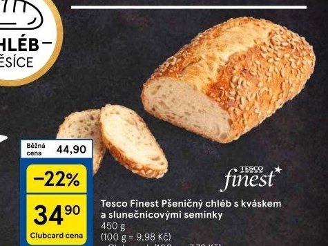 Chléb kváskový Finest Tesco