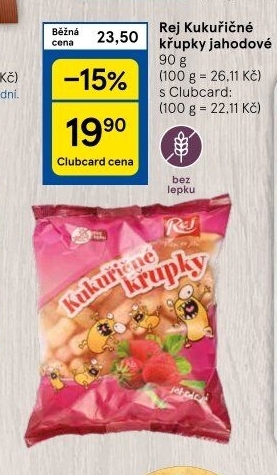 Křupky kukuřičné ochucené bez lepku Rej