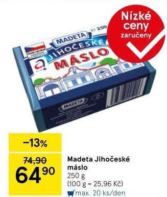 Máslo Jihočeské Madeta