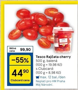 Rajčata cherry Tesco