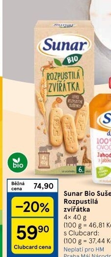 Sušenky Bio Rozpustilá zvířátka Sunar