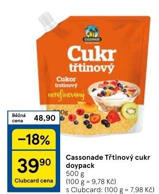 Třtinový cukr Cassonade