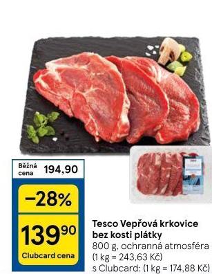 Vepřová krkovice bez kosti Tesco
