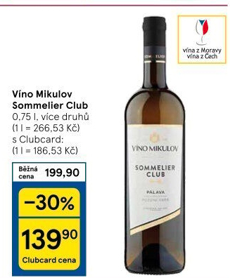 Vína Sommelier Club Víno Mikulov