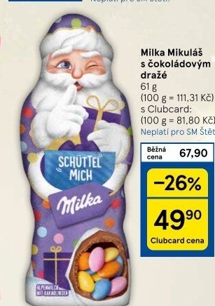 Čokoládový Mikuláš Milka