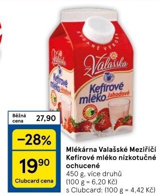 Kefírové mléko ochucené Mlékárna Valašské Meziříčí
