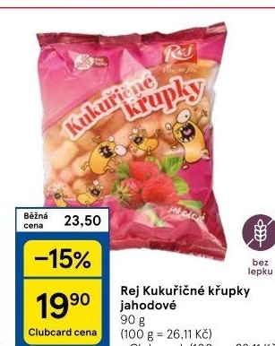 Křupky kukuřičné ochucené bez lepku Rej