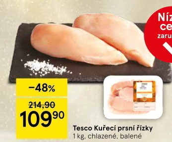 Kuřecí prsní řízky Tesco